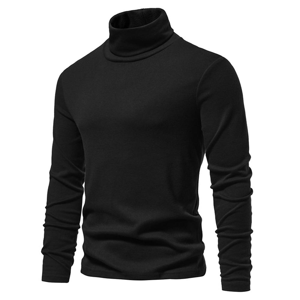 Herren Rollkragenpullover, T-Shirt, T-Shirt, Winter, warm, Thermo, Langarm L schwarz von Joom DACH