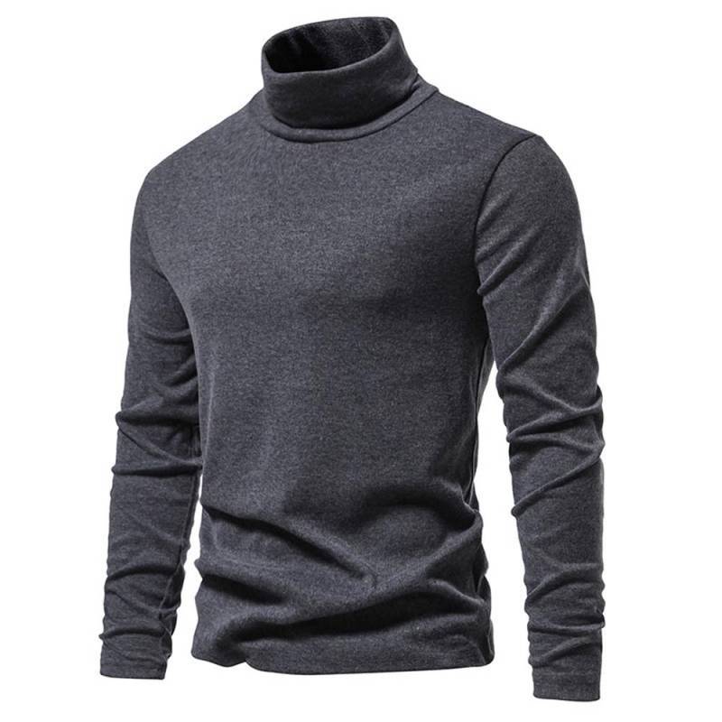 Herren Rollkragenpullover, T-Shirt, T-Shirt, Winter, warm, Thermo, Langarm M dunkelgrau von Joom DACH
