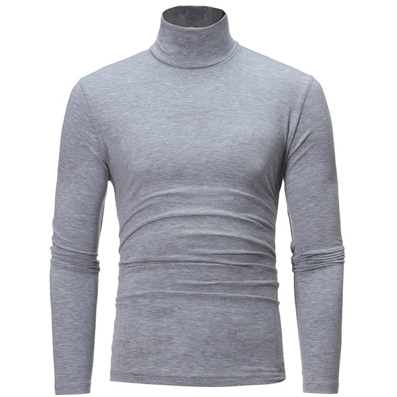 Herren Rollkragenpullover Langarm Jumper Top Warm Casual Slim Fit Thermo Base Shirt L graue von Joom DACH