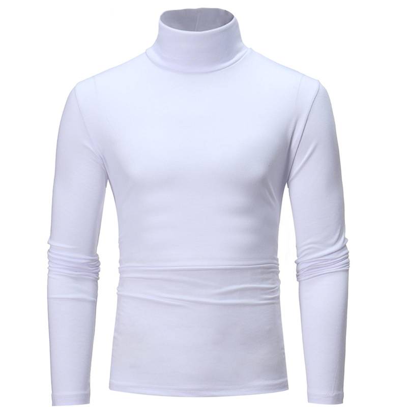 Herren Rollkragenpullover Langarm Jumper Top Warm Casual Slim Fit Thermo Base Shirt M weiß von Joom DACH