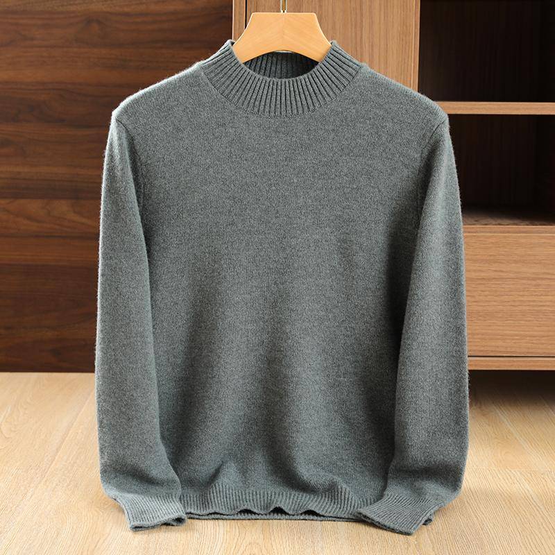 Herren-Rollkragenpullover aus dickem Kaschmir, Qinghe-Kaschmir, 30 % Kaschmir, 70 % Wolle, Herren-Kaschmir für Herbst und Winter, weich und warm L olivgrün dunkel von Joom DACH