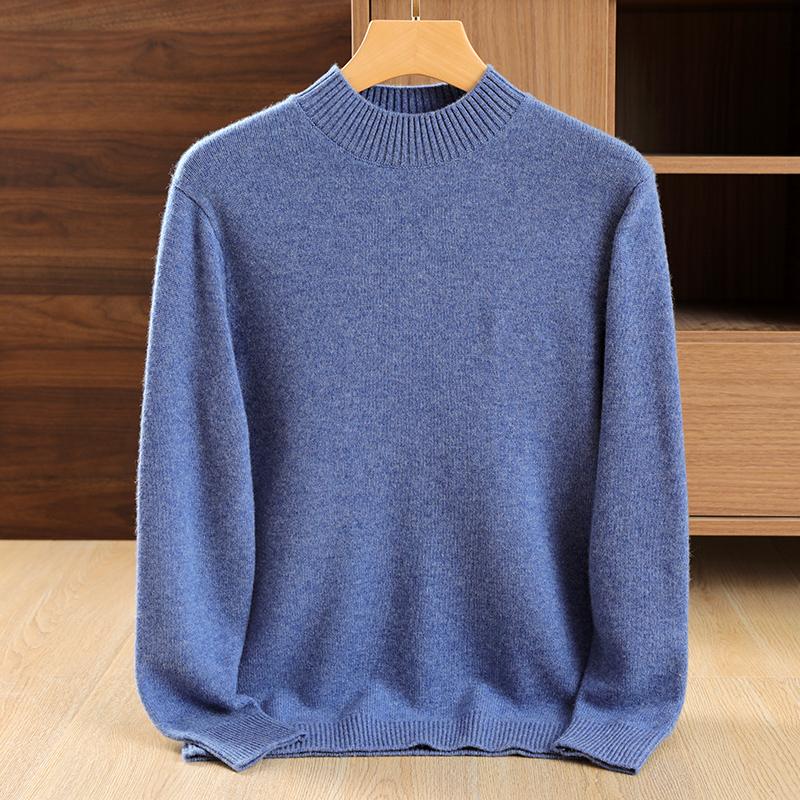 Herren-Rollkragenpullover aus dickem Kaschmir, Qinghe-Kaschmir, 30 % Kaschmir, 70 % Wolle, Herren-Kaschmir für Herbst und Winter, weich und warm XXL blaue Lupine von Joom DACH