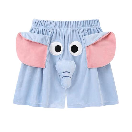 Herren-Schlafanzughose mit Cartoon-Elefanten-Dekor, elastische Taille, lässige Shorts mit verstärkten Taschen, lockere Nachtwäschehose für Paare XL von Joom DACH