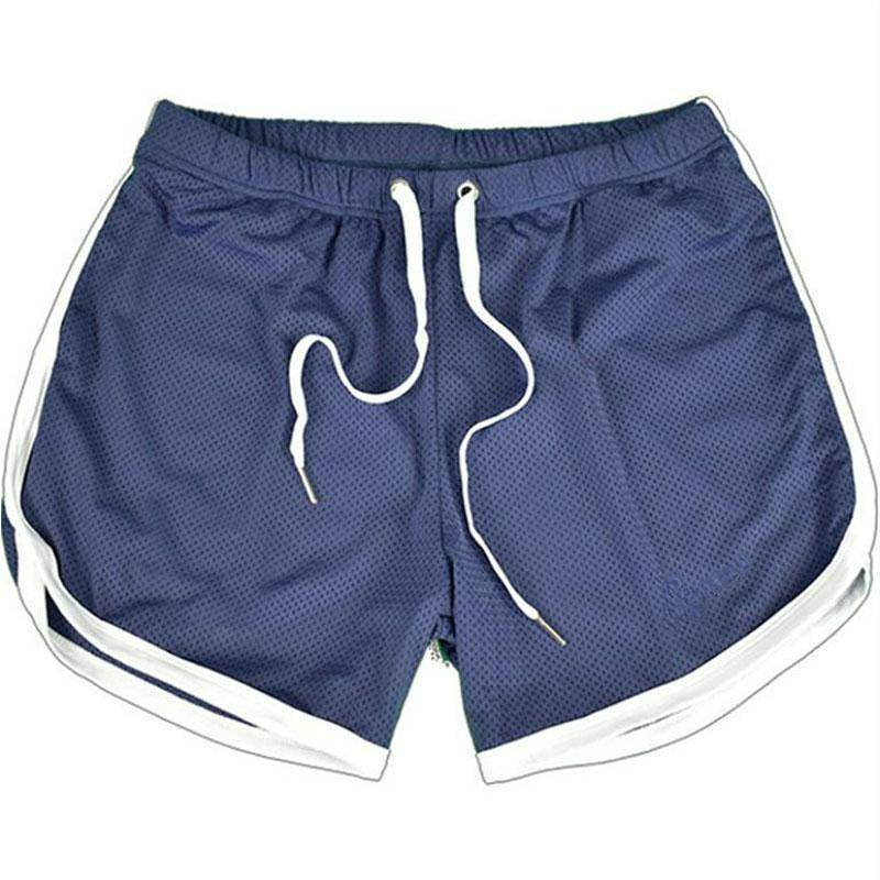 Herren Schnelltrocknende Shorts Mesh Straight Shorts Fitness Strand Sportshorts 2XL weiß/blau von Joom DACH