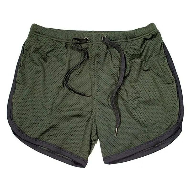 Herren Schnelltrocknende Shorts Mesh Straight Shorts Fitness Strand Sportshorts 2XL armee grüne von Joom DACH