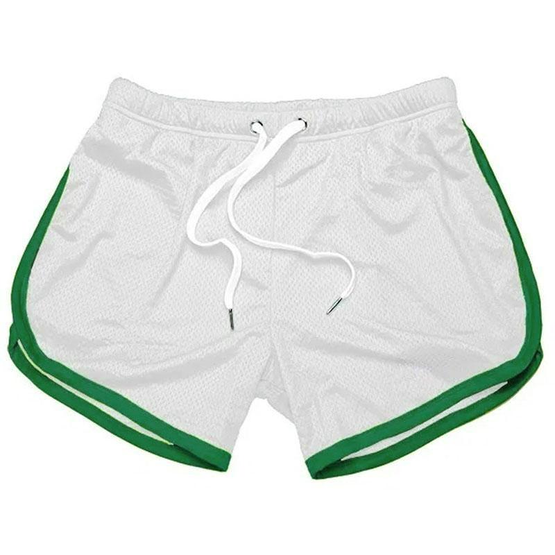 Herren Schnelltrocknende Shorts Mesh Straight Shorts Fitness Strand Sportshorts 2XL grün/weiß von Joom DACH