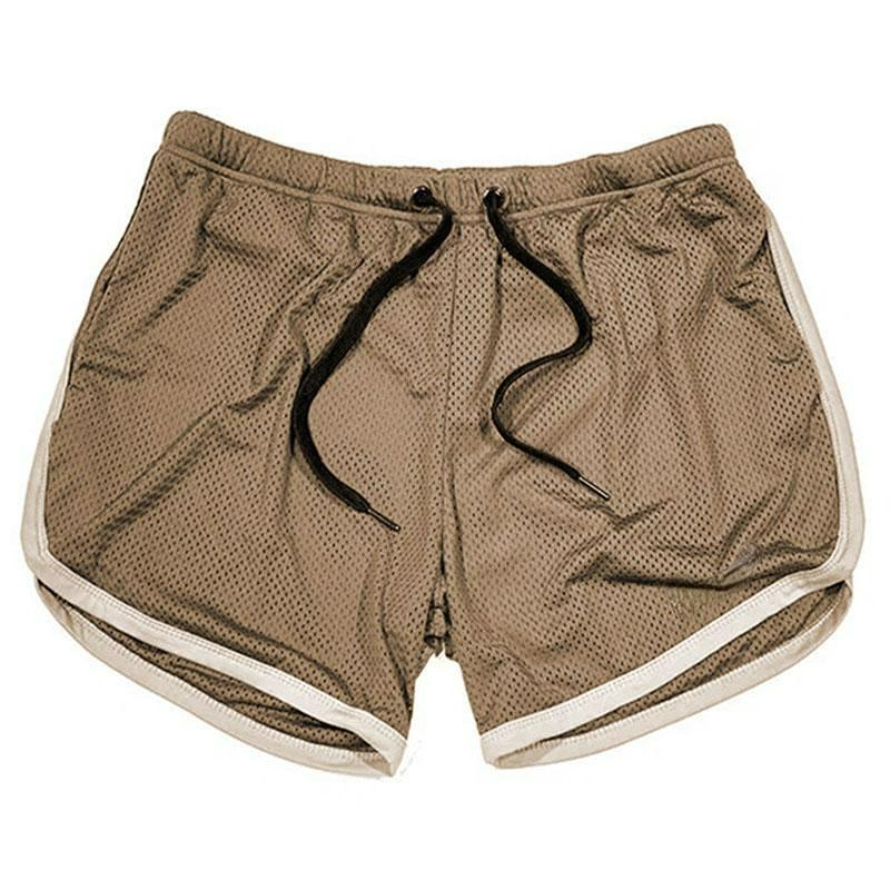 Herren Schnelltrocknende Shorts Mesh Straight Shorts Fitness Strand Sportshorts 2XL khaki von Joom DACH