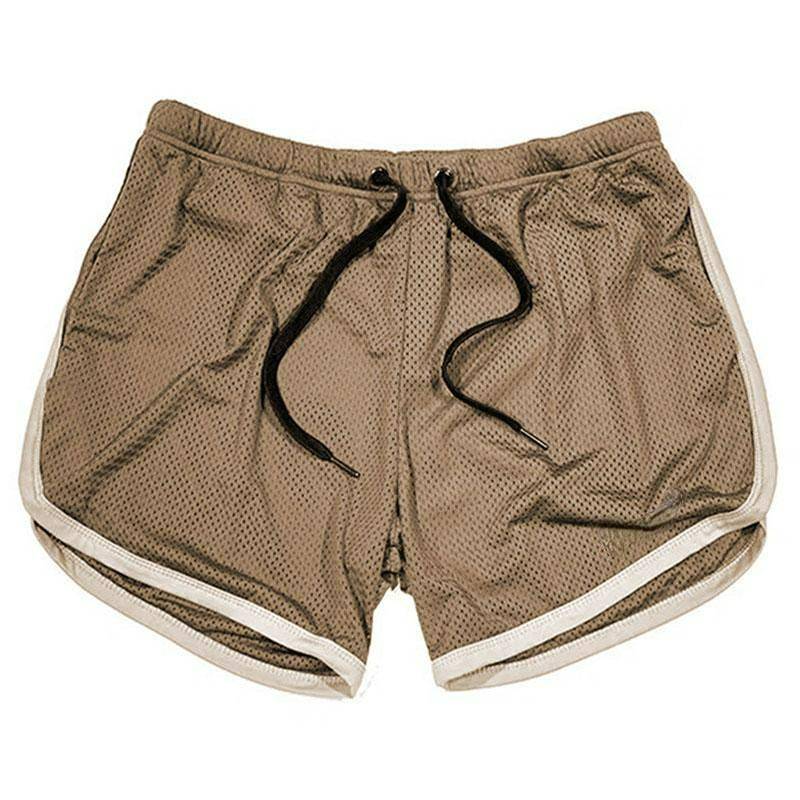 Herren Schnelltrocknende Shorts Mesh Straight Shorts Fitness Strand Sportshorts 2XL khaki von Joom DACH