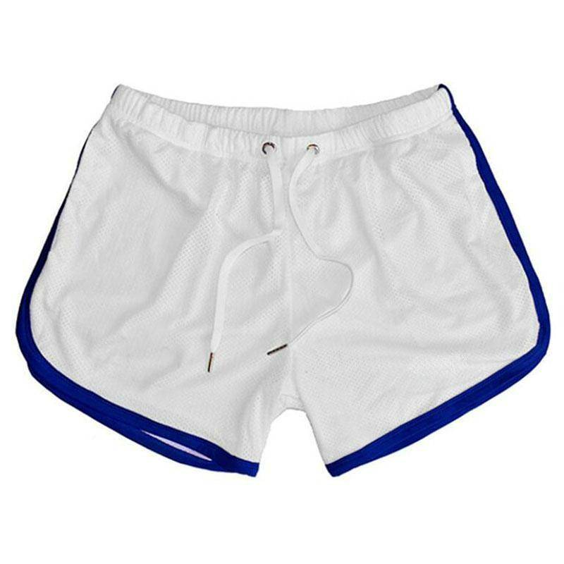Herren Schnelltrocknende Shorts Mesh Straight Shorts Fitness Strand Sportshorts M blau/weiß von Joom DACH