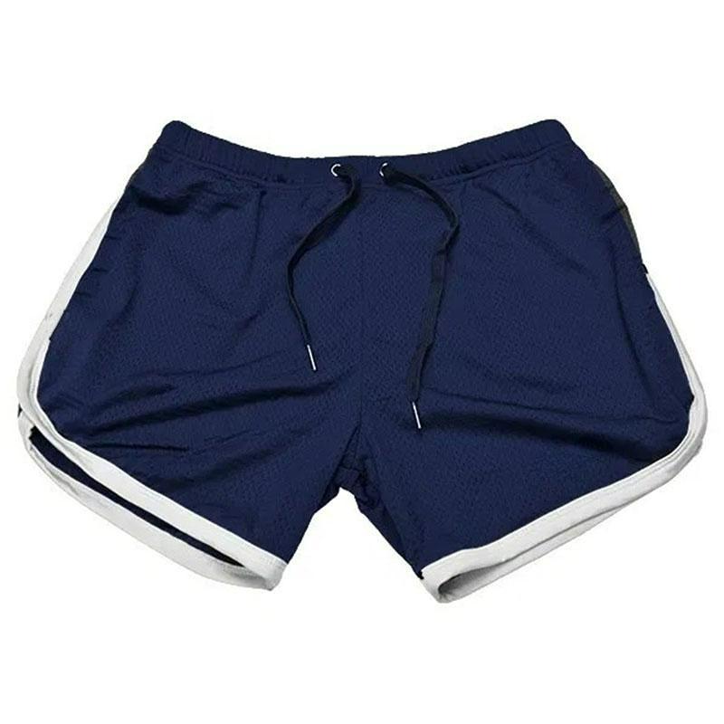 Herren Schnelltrocknende Shorts Mesh Straight Shorts Fitness Strand Sportshorts XL weiß/dunkelblau von Joom DACH