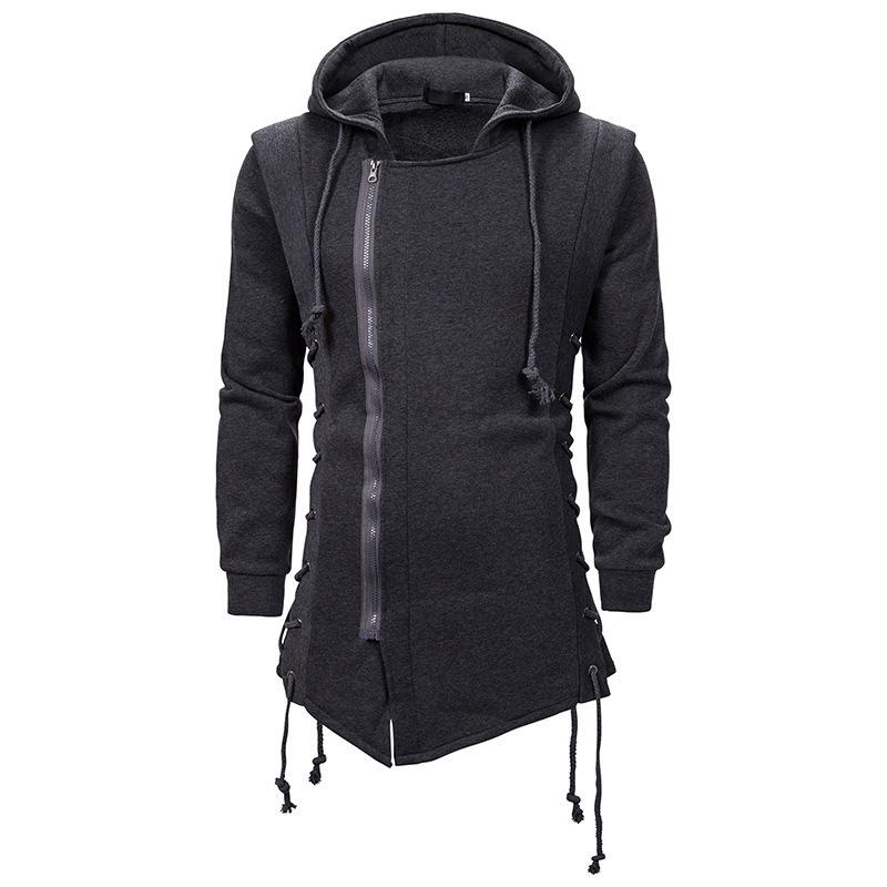 Herren Schwarze Hipster Reißverschluss Hoodies Sweatshirts Hip Hop Lässig Kapuzenpullover Herren Streetwear Hoody Trainingsanzüge XL grau von Joom DACH