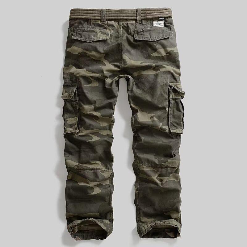 Herren Schwerlast Camouflage Cargohose - Lockerer Schnitt, Mehrere Taschen, Trendig, Lässig, Übergröße 3XL grüne tarnfarbe von Joom DACH