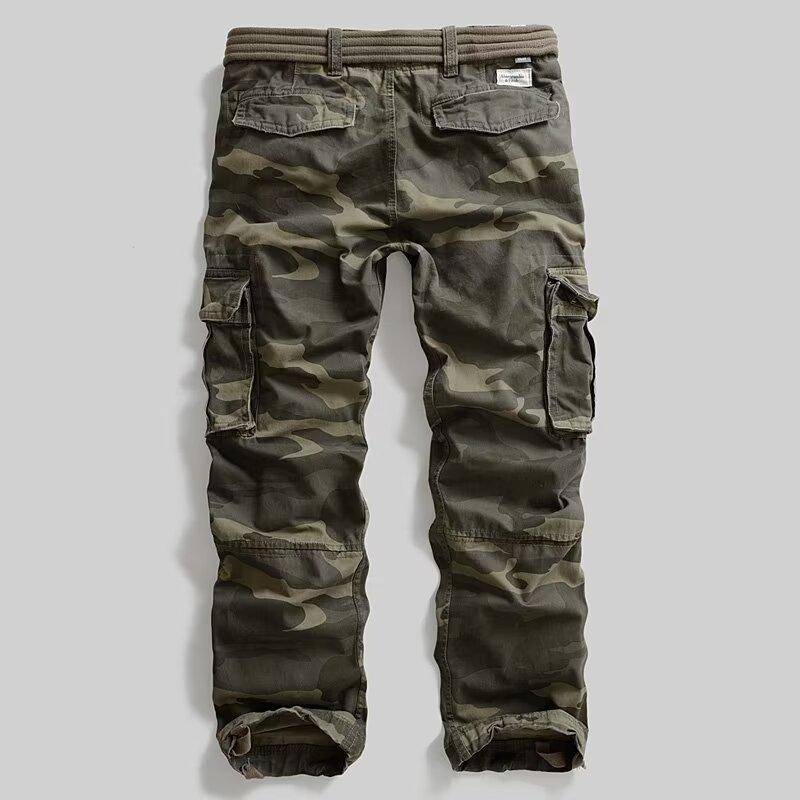 Herren Schwerlast Camouflage Cargohose - Lockerer Schnitt, Mehrere Taschen, Trendig, Lässig, Übergröße 3XL grüne tarnfarbe von Joom DACH