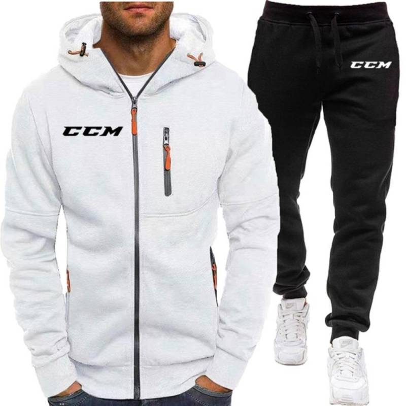 Herren Set Hoodie+Hose Sportset Lässiges Sportshirt Sportset Herren Lässiges Sport Reißverschluss Set L von Joom DACH