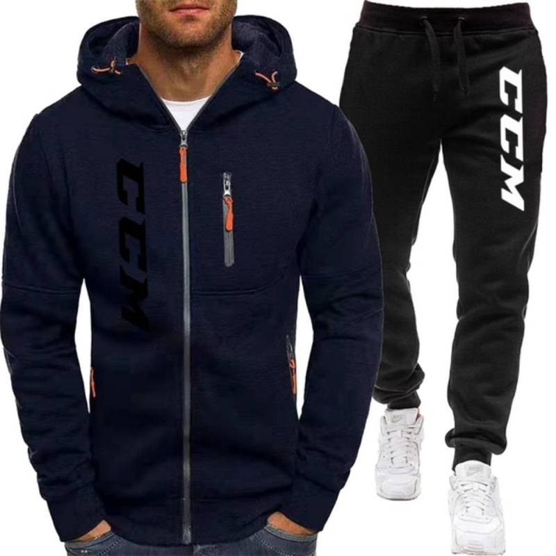 Herren Set Hoodie+Hose Sportset Lässiges Sportshirt Sportset Herren Lässiges Sport Reißverschluss Set M von Joom DACH