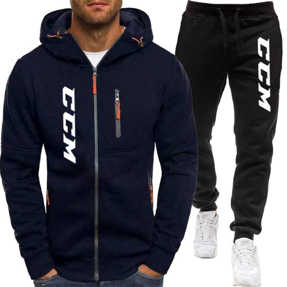 Herren Set Hoodie+Hose Sportset Lässiges Sportshirt Sportset Herren Lässiges Sport Reißverschluss Set XL von Joom DACH