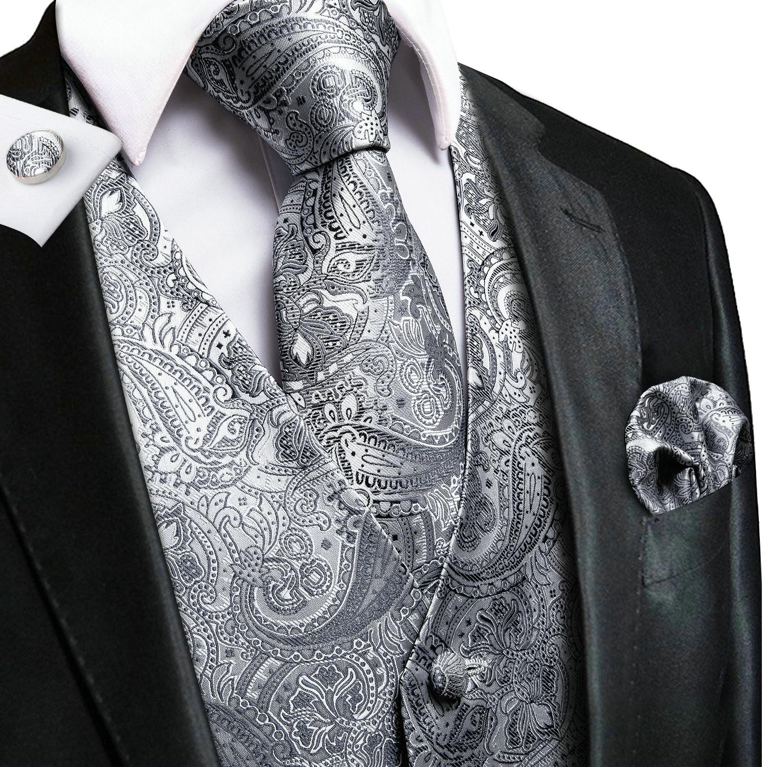 Herren-Set mit Weste, Seidentaschentuch, Manschettenknöpfen, Rot, Grün, Schwarz, Hochzeitsweste, Krawatten-Set XL Herren-Set mit Weste, Seidentaschentuch, Manschettenknöpfen, Rot, Grün, Schwarz, Hochzeitsweste, Krawatten-Set XL von Joom DACH
