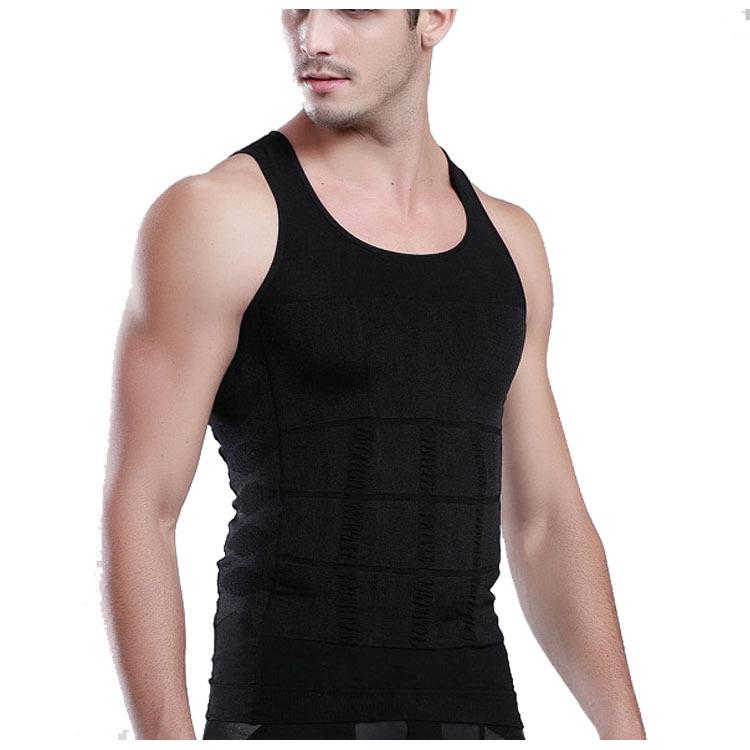 Herren Shapewear Korsett Weste Shirt Kompression Bauch Bauchkontrolle Schlanke Taillenmieder Unterwäsche Sportweste XL schwarz von Joom DACH