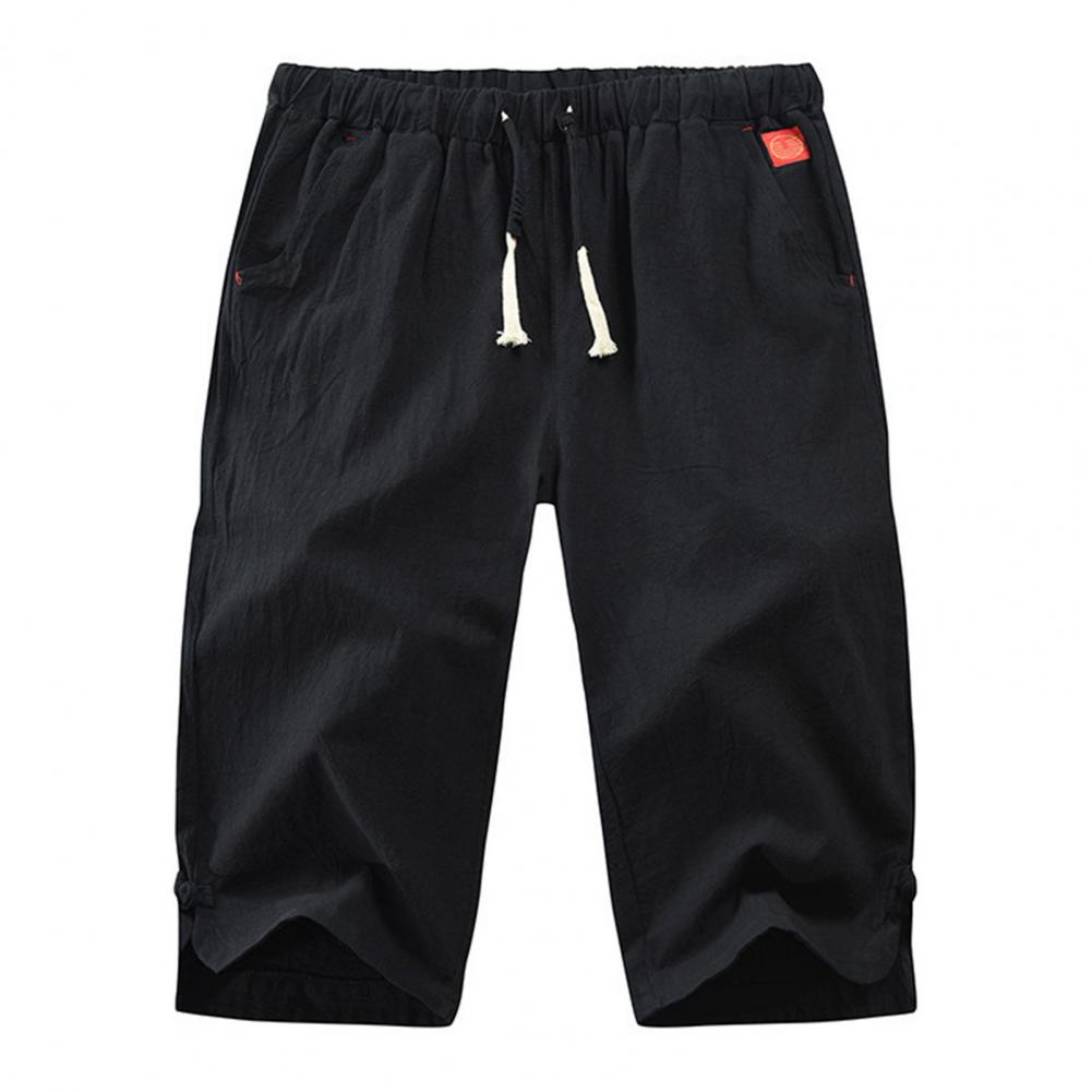 Herren-Shorts mit Gummizug, kurze Hose, mittlere Taille, verkürzte Herren-Shorts, gut aussehende verkürzte Herrenhose für den täglichen Gebrauch 2XL schwarz von Joom DACH