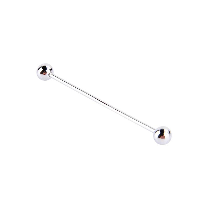 Herren Silber Überzogene Stahl Kragen Krawattennadel Stud Barbell Bar Clip Verschluss Brosche 6CM von Joom DACH