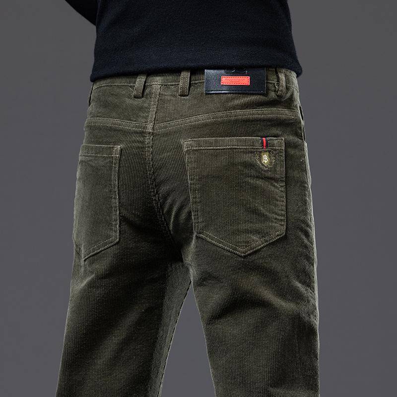 Herren Slim Fit Cordhose - Herbst/Winter Freizeithose mit geradem Bein 34 von Joom DACH