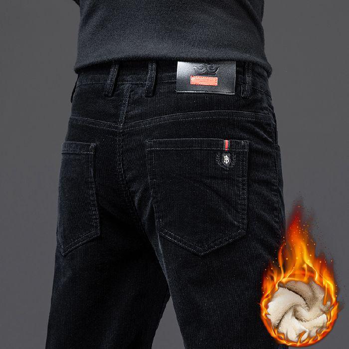 Herren Slim Fit Cordhose - Herbst/Winter Freizeithose mit geradem Bein 34 von Joom DACH