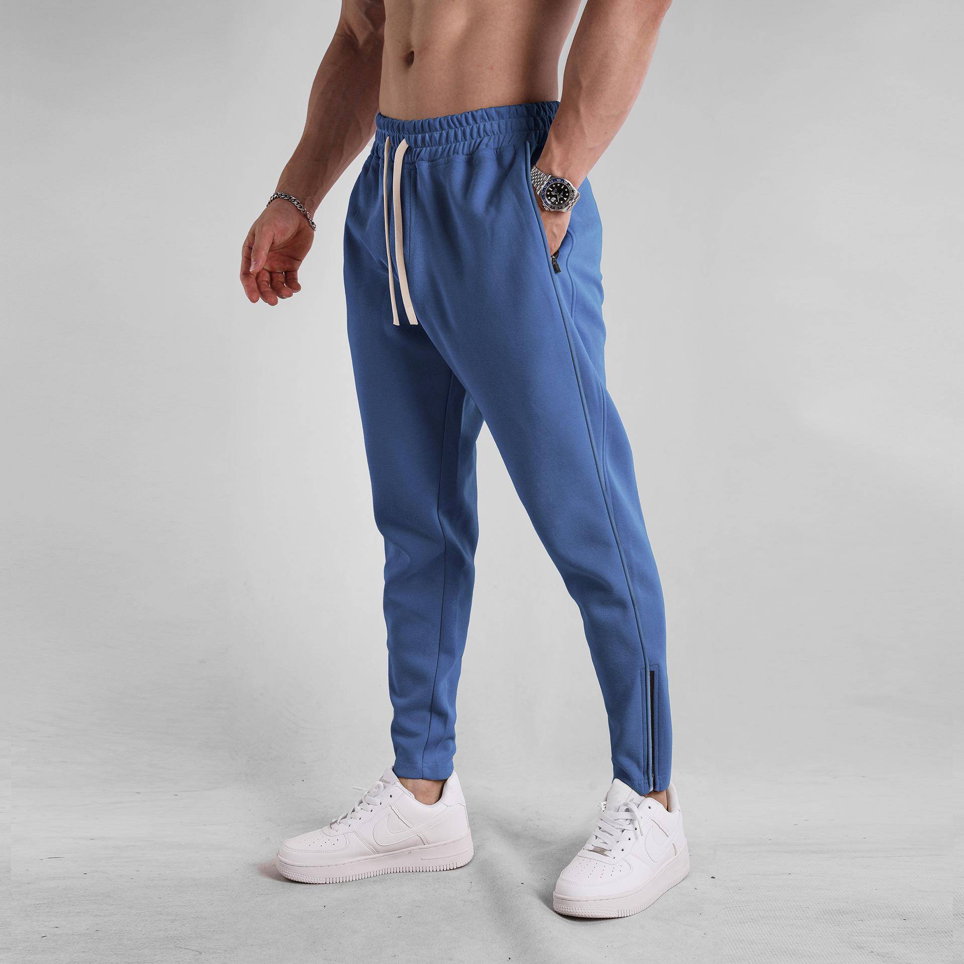 Herren Slim Fit Jogginghose aus Baumwolle mit Reißverschluss für Frühling & Herbst – Lässige Outdoor-Sportbekleidung XL von Joom DACH