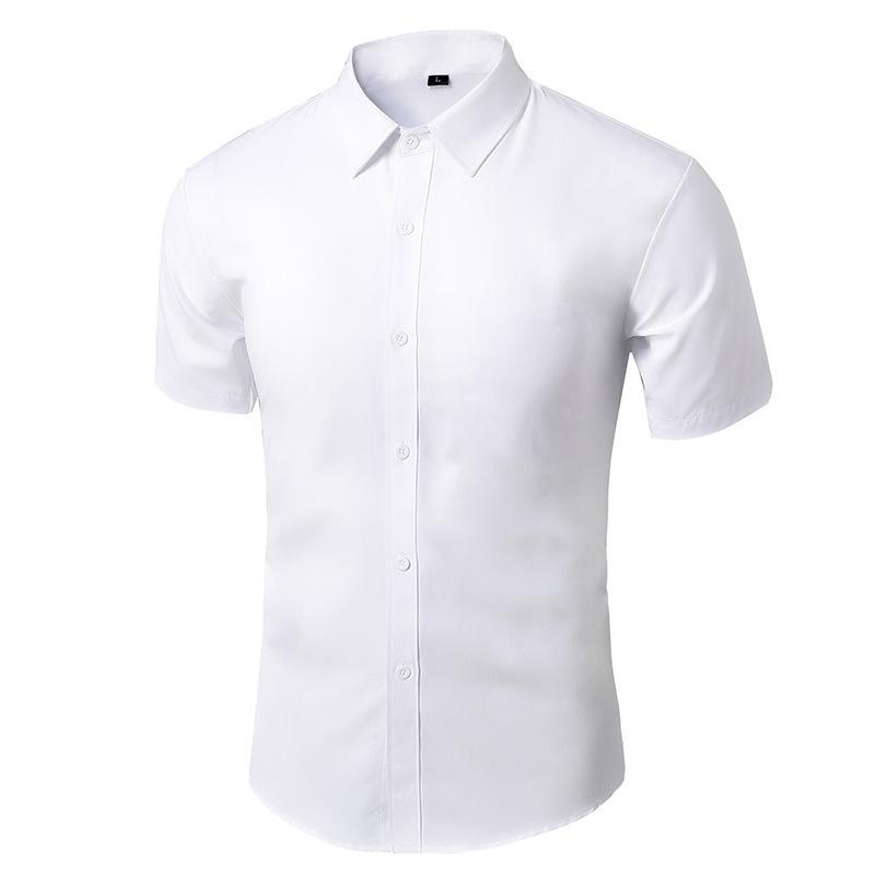 Herren Slim Fit Langarm Weißes Hemd - Bügelfrei, Koreanischer Stil, Formell & Lässig. 3XL von Joom DACH