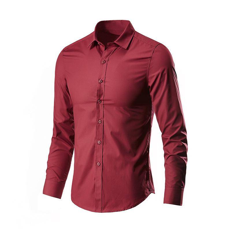 Herren Slim Fit Langarm Weißes Hemd - Bügelfrei, Koreanischer Stil, Formell & Lässig. 3XL von Joom DACH