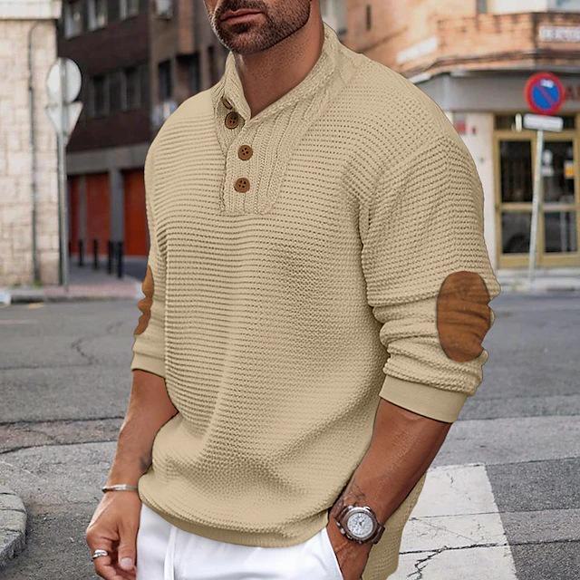 Herren Slim Fit Strickpullover - Europäischer und amerikanischer Herbst/Winter Pullover L kamelfarben von Joom DACH