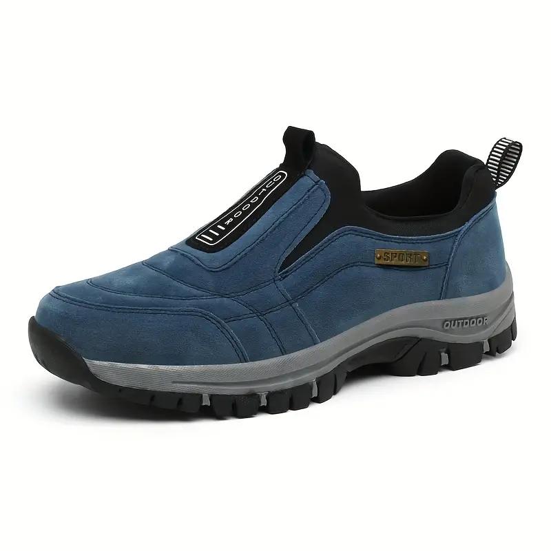 Herren Slip-On Wanderschuhe - Dick gepolsterte Sohle, Obermaterial aus atmungsaktivem Stoff, Leicht & Bequem für Outdoor-Walking 43 blau von Joom DACH
