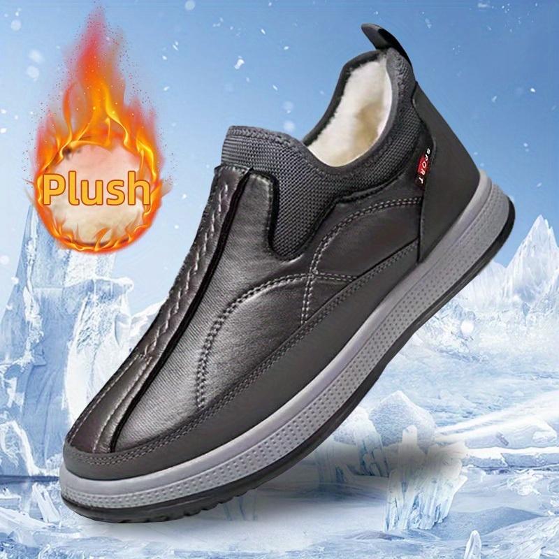 Herren Slip-On Winterstiefel - Thermisch isolierte Kaltwetterschuhe mit rutschfester PVC-Sohle, einfacher Slip-On-Verschluss, kurzes Stiefeldesign 44 grau von Joom DACH