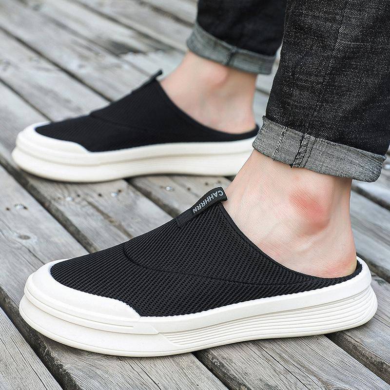 Herren Slipper Pantoletten Hausschuhe Leicht Atmungsaktives Mesh Rutschfeste Hausschuhe Innen Außen Laufschuhe Sommer Herren Zehensandalen 44 schwarz von Joom DACH