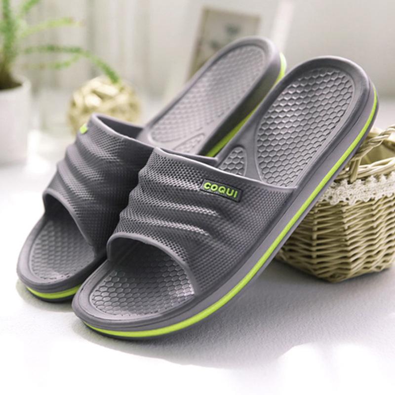 Herren-Slipper für Zuhause, Plattform, Strand-Hausschuhe, Damen, EVA, rutschfeste Badepantoffeln, Outdoor, Herren-Sommerschuhe, Unisex-Hausschuhe 45 grau von Joom DACH