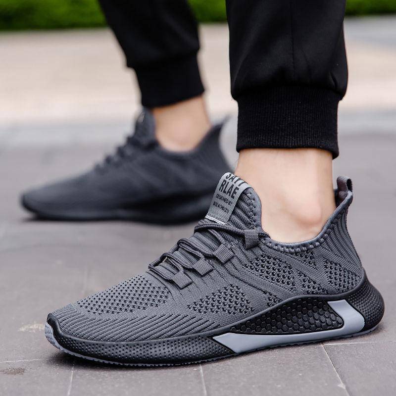 Herren Sneaker Atmungsaktives Mesh Freizeitschuhe Schwarz Weiß Plateauschuhe Mode Sneaker Luxus Herrenschuhe Tennis Herren Größe 39-44 42 grau von Joom DACH