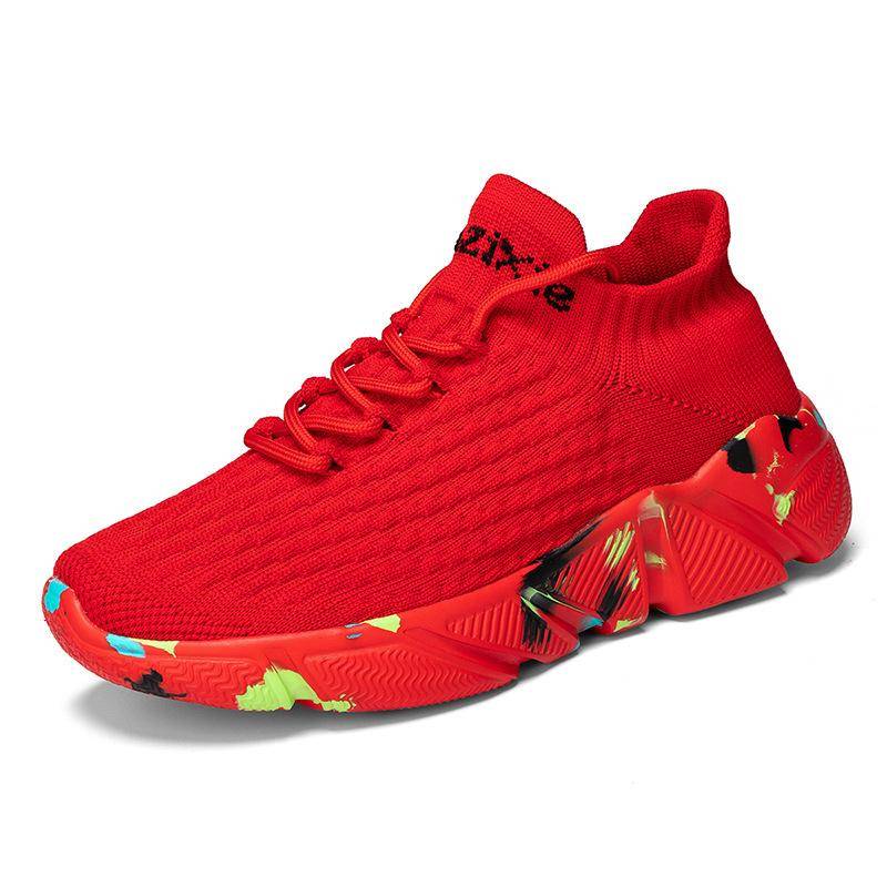 Herren Sneaker Schuhe für Damen Tennis Trend Socken Walking Schuhe Große Größe 35-47 Atmungsaktiv Casual Laufen Sommer Grün Slipper 40 rot von Joom DACH