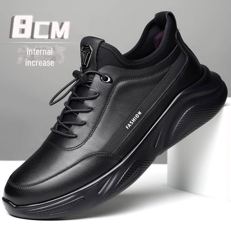 Herren-Sneaker aus Leder mit Samtfutter, 10 cm größer 40 von Joom DACH