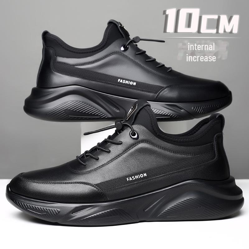 Herren-Sneaker aus Leder mit Samtfutter, 10 cm größer 43 von Joom DACH