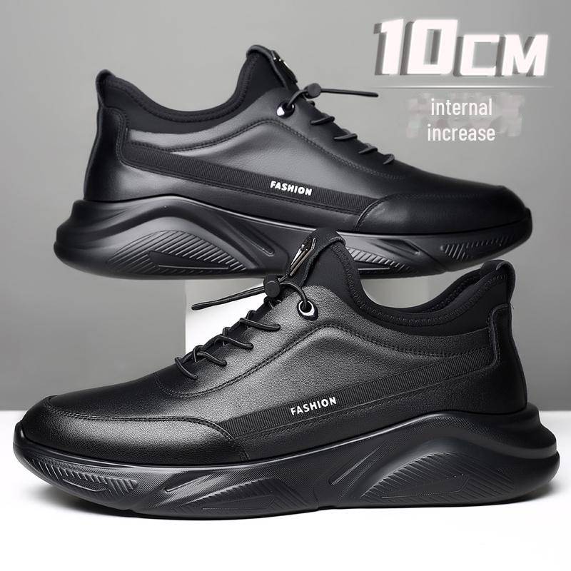 Herren-Sneaker aus Leder mit Samtfutter, 10 cm größer 43 von Joom DACH