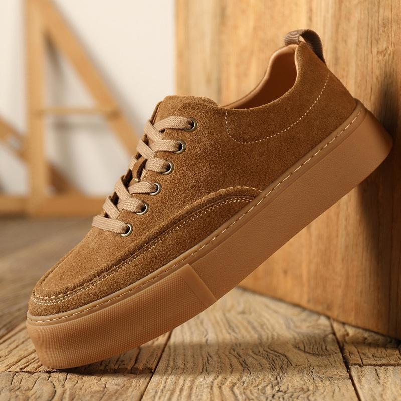 Herren Sneakers Frühling Koreanische Version Tide Low Top Leder Freizeitschuhe Retro Sport Atmungsaktiv Neue Freizeitschuhe aus Leder 44 braun von Joom DACH