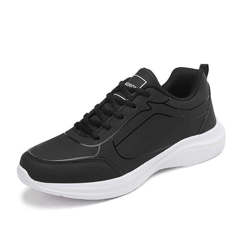 Herren-Sneakers Social Herren-Sicherheitsschuhe Leder Freizeitschuhe Schwarze Schuhe Freizeitschuhe Lässige Laufschuhe Heißverkaufende Herren 46 schwarz weiße von Joom DACH