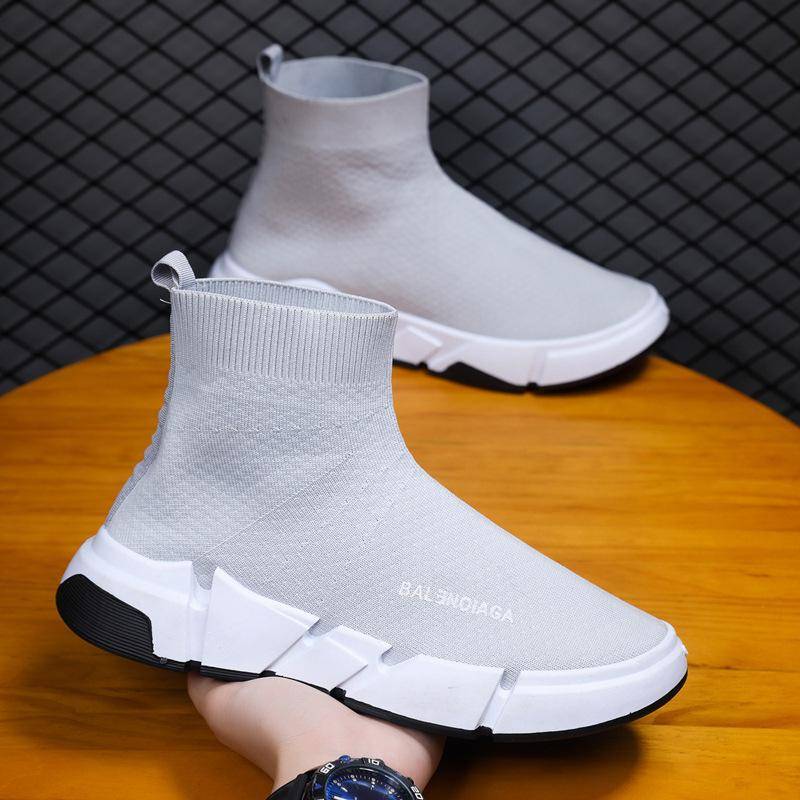 Herren Socken Schuhe mit einem Fuß Frühling und Herbst Herrenschuhe Atmungsaktiv und Bequem High-Top Socken Schuhe Gestrickt Elastisch Hohe Taille 42 von Joom DACH