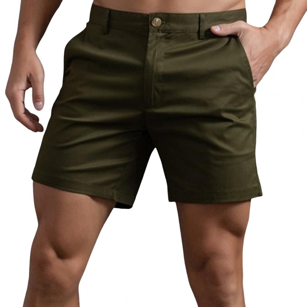 Herren Sommer Cargo Shorts Mittelhohe Knopfleiste Reißverschluss Taschen Shorts Einfarbig Gerades Bein Lässige Kurze Hose Streetwear M von Joom DACH