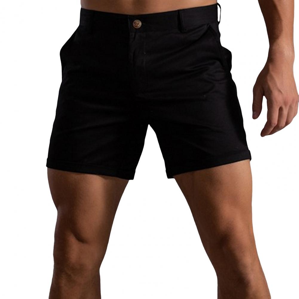 Herren Sommer Cargo Shorts Mittelhohe Knopfleiste Reißverschluss Taschen Shorts Einfarbig Gerades Bein Lässige Kurze Hose Streetwear M schwarz von Joom DACH