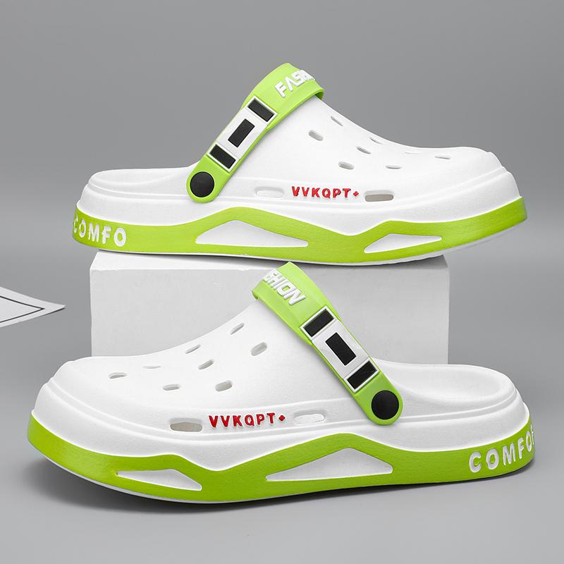 Herren Sommer Clogs - Leichte EVA Strandsandalen, Rutschfeste Atmungsaktive Schuhe für Garten/Pool/Innenbereich 42-43 grün von Joom DACH