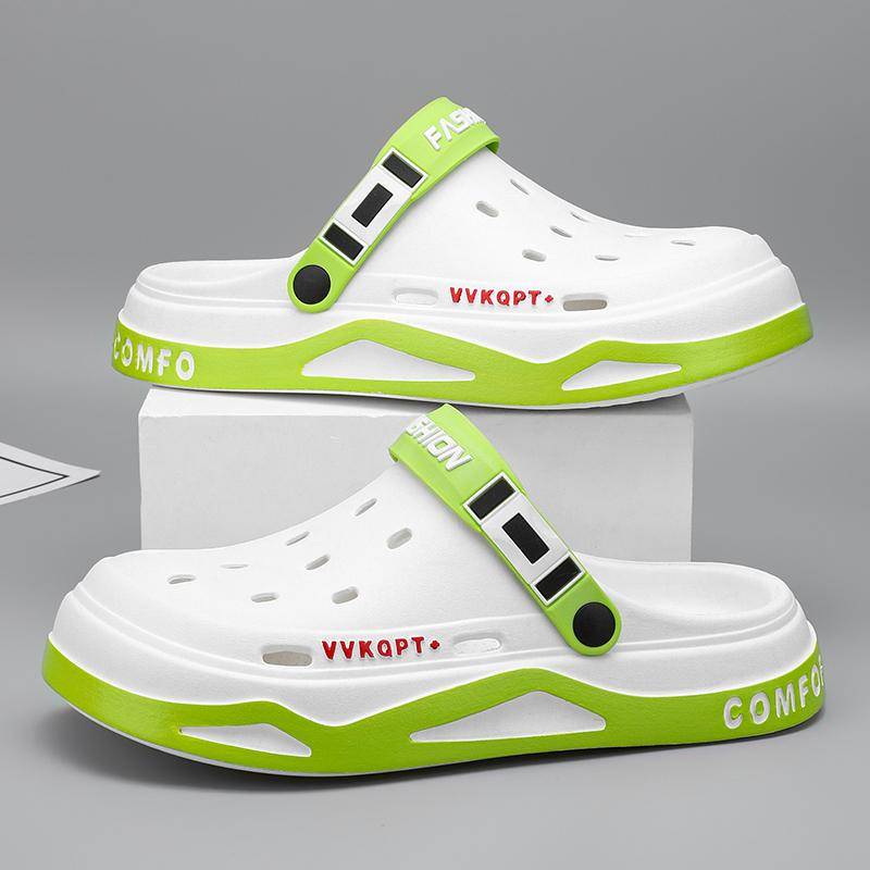 Herren Sommer Clogs - Leichte EVA Strandsandalen, Rutschfeste Atmungsaktive Schuhe für Garten/Pool/Innenbereich 42-43 grün von Joom DACH