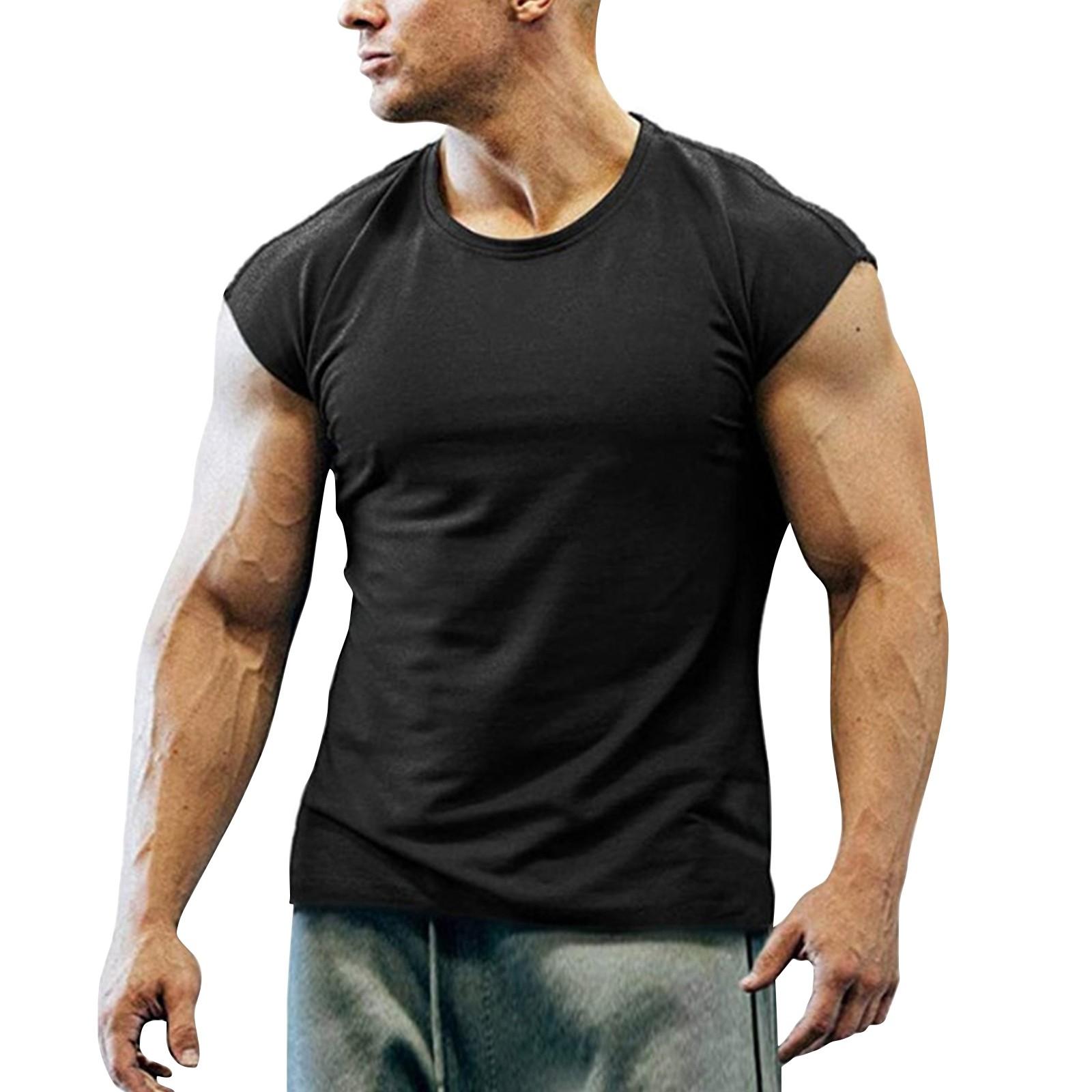 Herren Sommer Einfarbige Sportweste Weste Herren Sport Freizeitweste L schwarz von Joom DACH