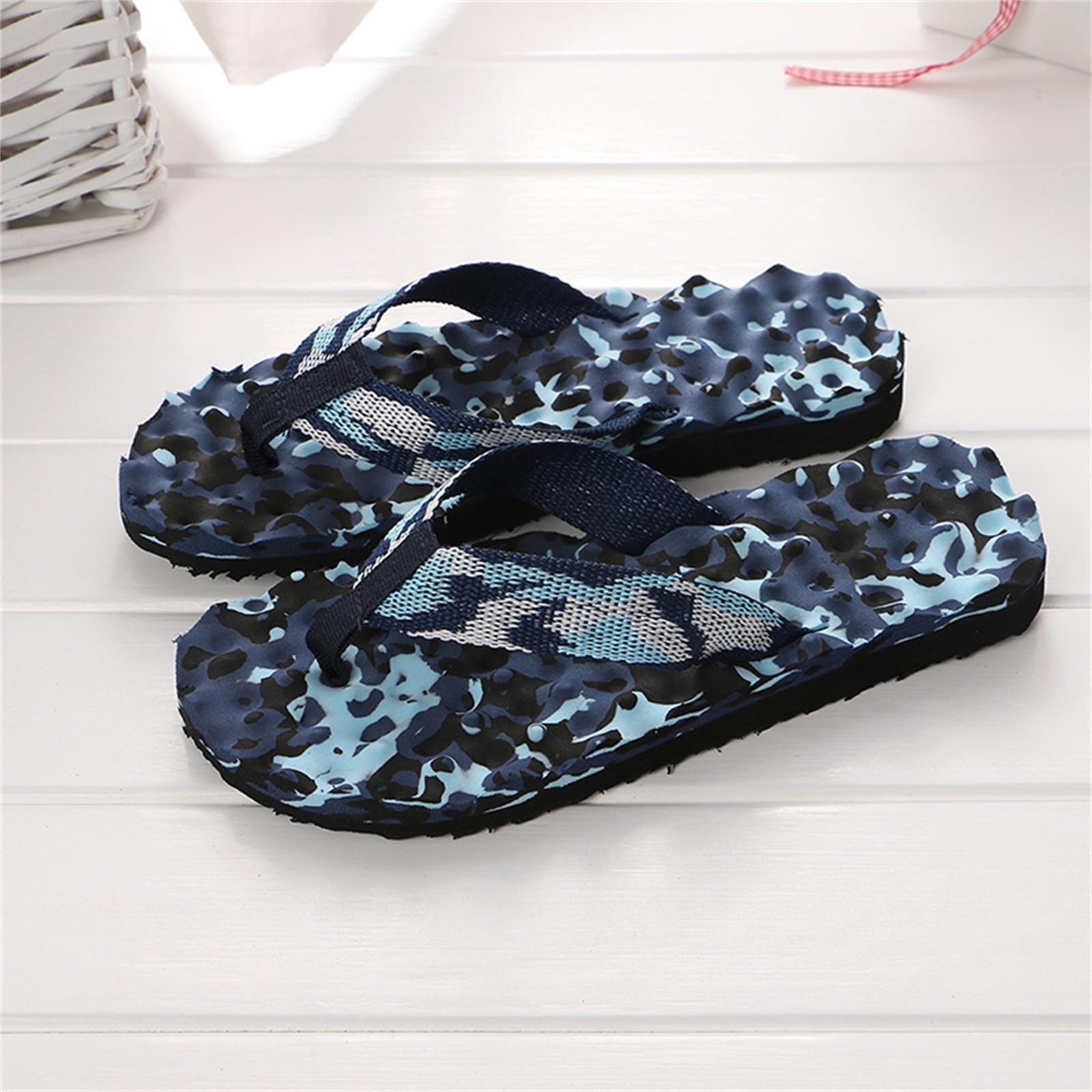 Herren Sommer Flip Flops Schuhe Sandalen Slipper Indoor & Outdoor Flip-Flops 45 blau von Joom DACH