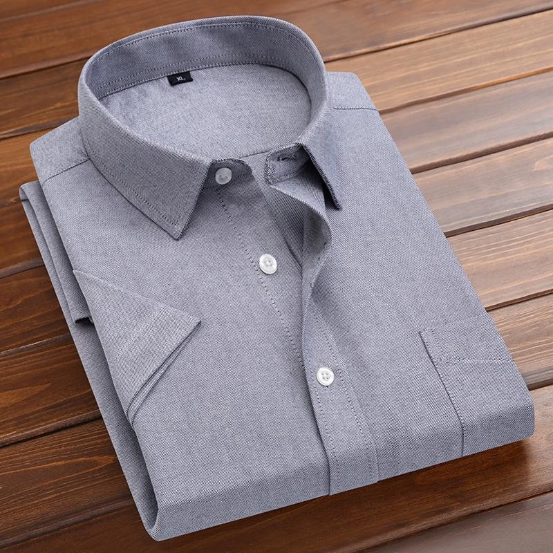 Herren Sommer Kurzarm Oxford Hemden Klassisches Hemd Casual Business Büro Solide Bequeme Hemd Vielseitig Stil XXL graue von Joom DACH