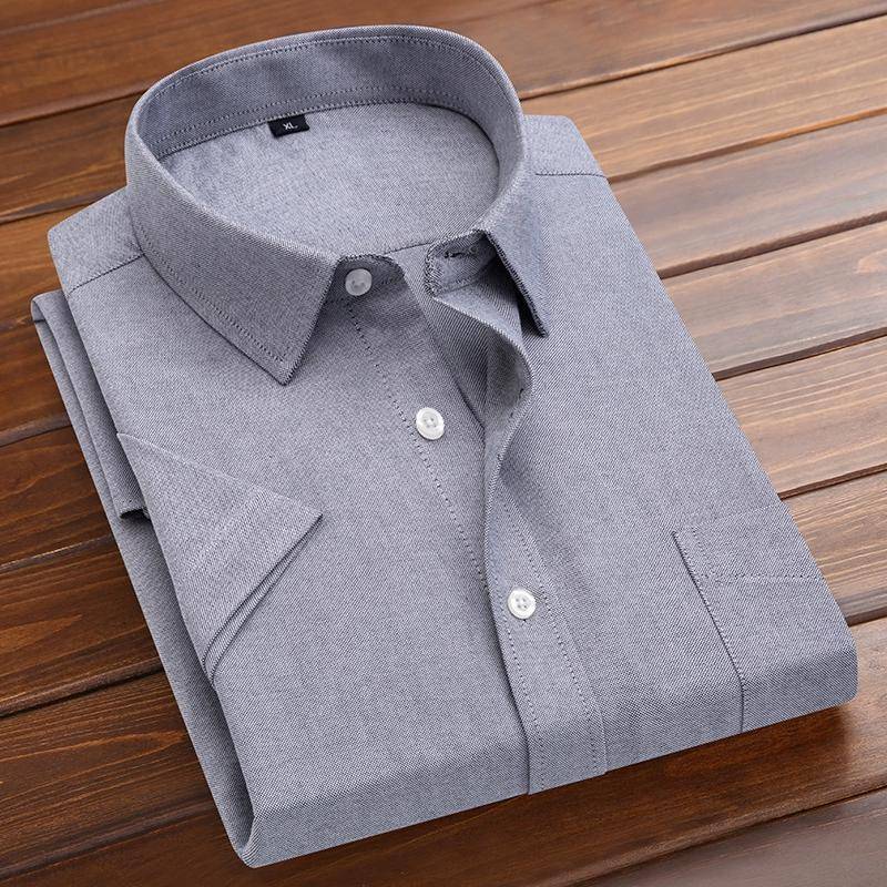 Herren Sommer Kurzarm Oxford Hemden Klassisches Hemd Casual Business Büro Solide Bequeme Hemd Vielseitig Stil XXXL graue von Joom DACH